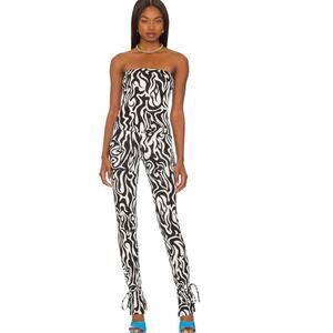 H:ours Devon Tube Top in black and white NWOT Size Small